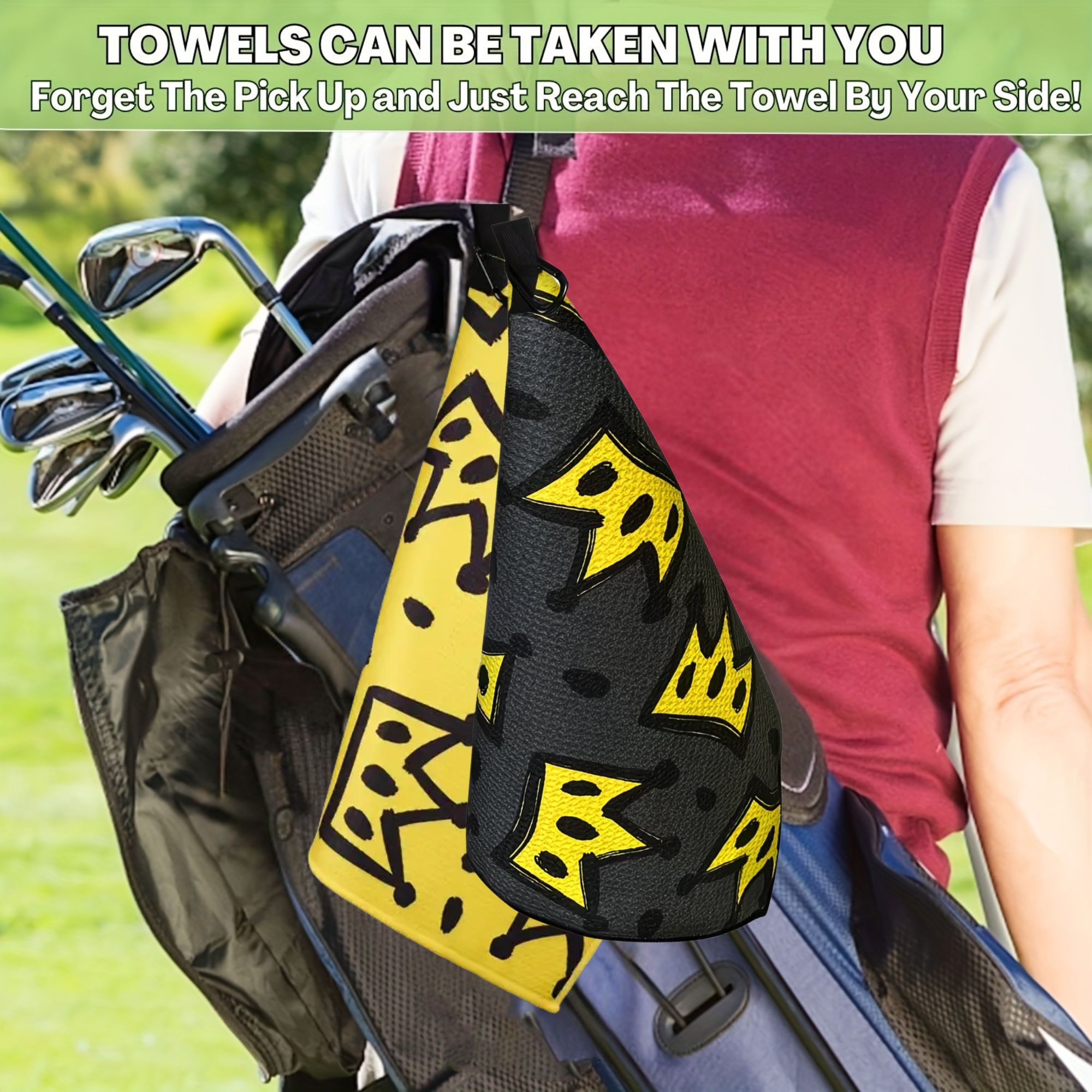 2 grandes serviettes de golf K - Golf Towel Waffle avis et prix